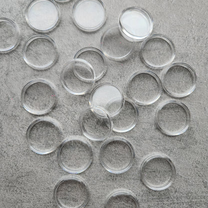 28mm plastic disc, clear