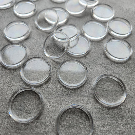 28mm plastic disc, clear