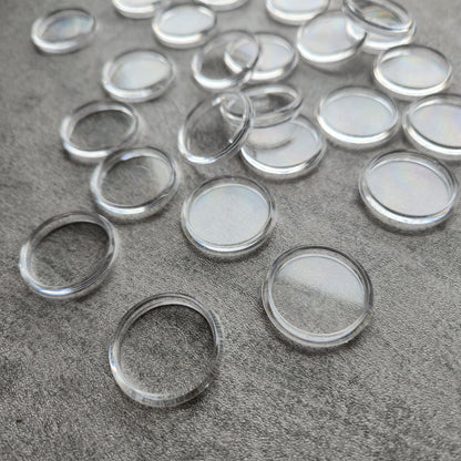 28mm plastic disc, clear