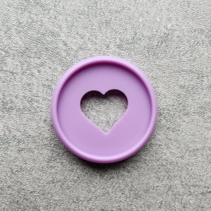 24mm plastic disc, purple with heart