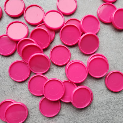 32mm plastic disc, hot pink