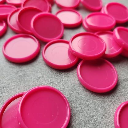 32mm plastic disc, hot pink