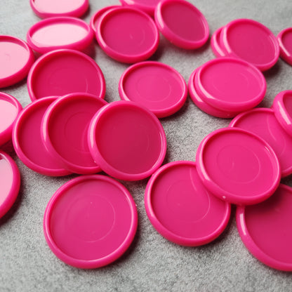 32mm plastic disc, hot pink