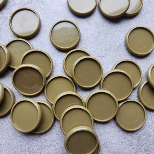 32mm plastic disc, olive green