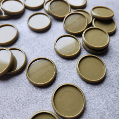 32mm plastic disc, olive green