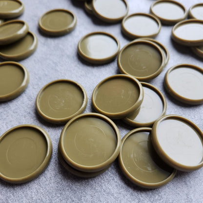 32mm plastic disc, olive green