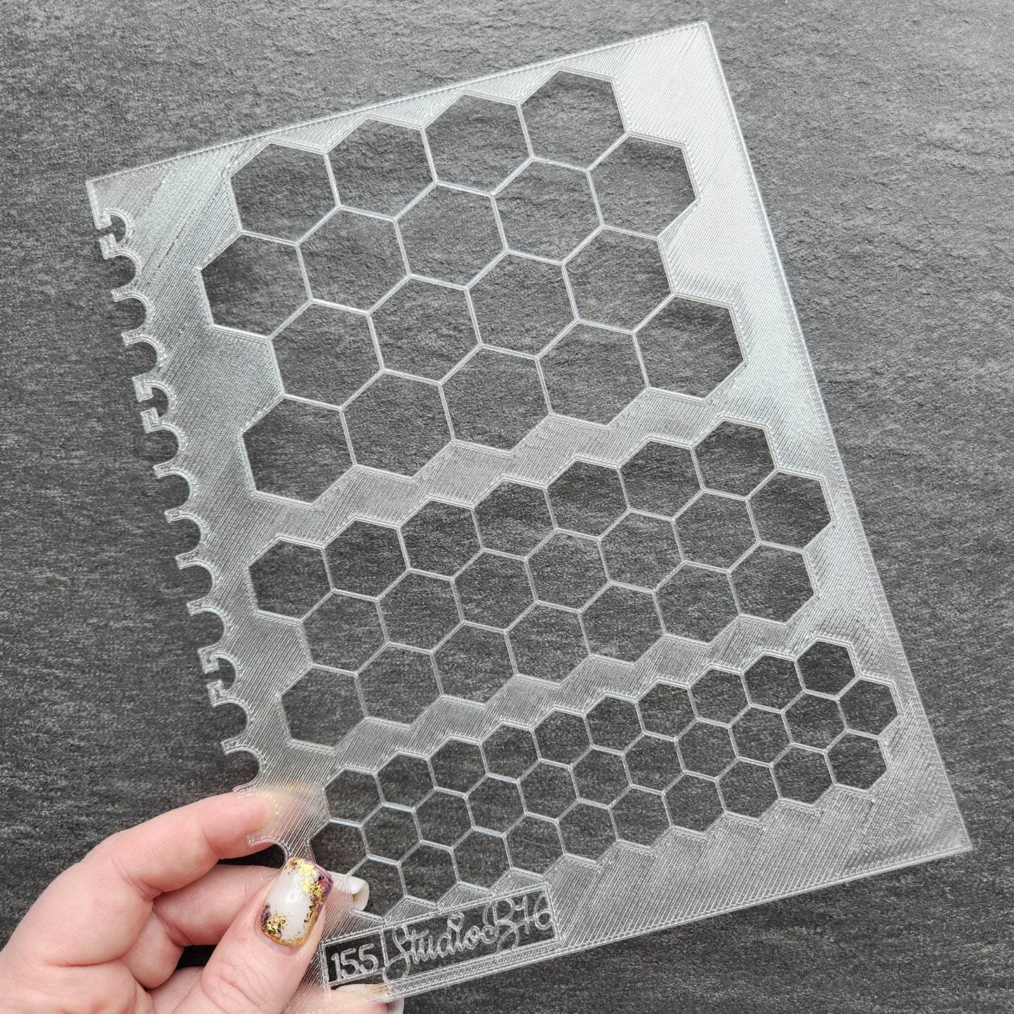 Hexagon patterns Stencil - Extra Large, number 155