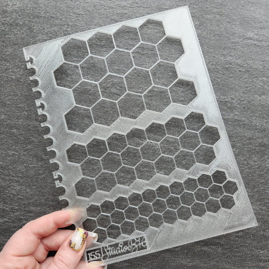 Hexagon patterns Stencil - Extra Large, number 155