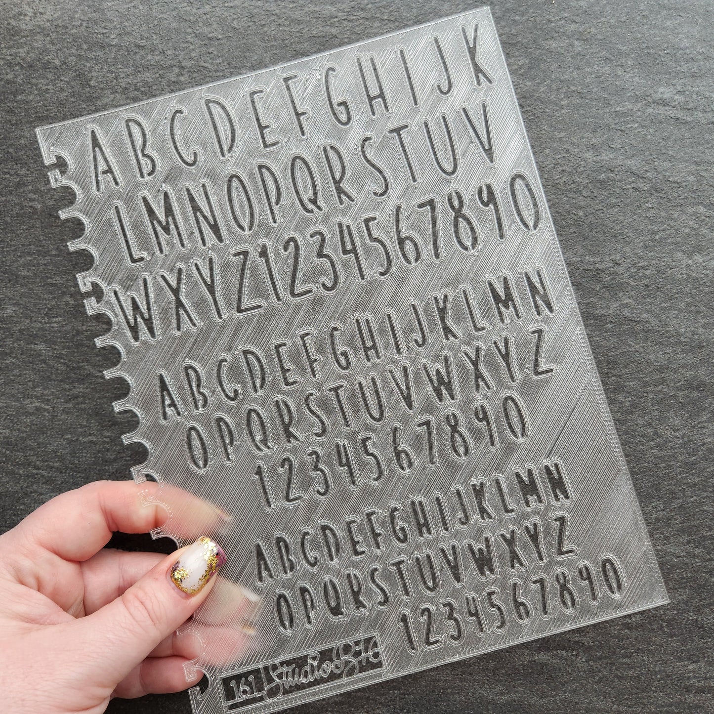 Slim Font Stencil - Extra Large, number 161