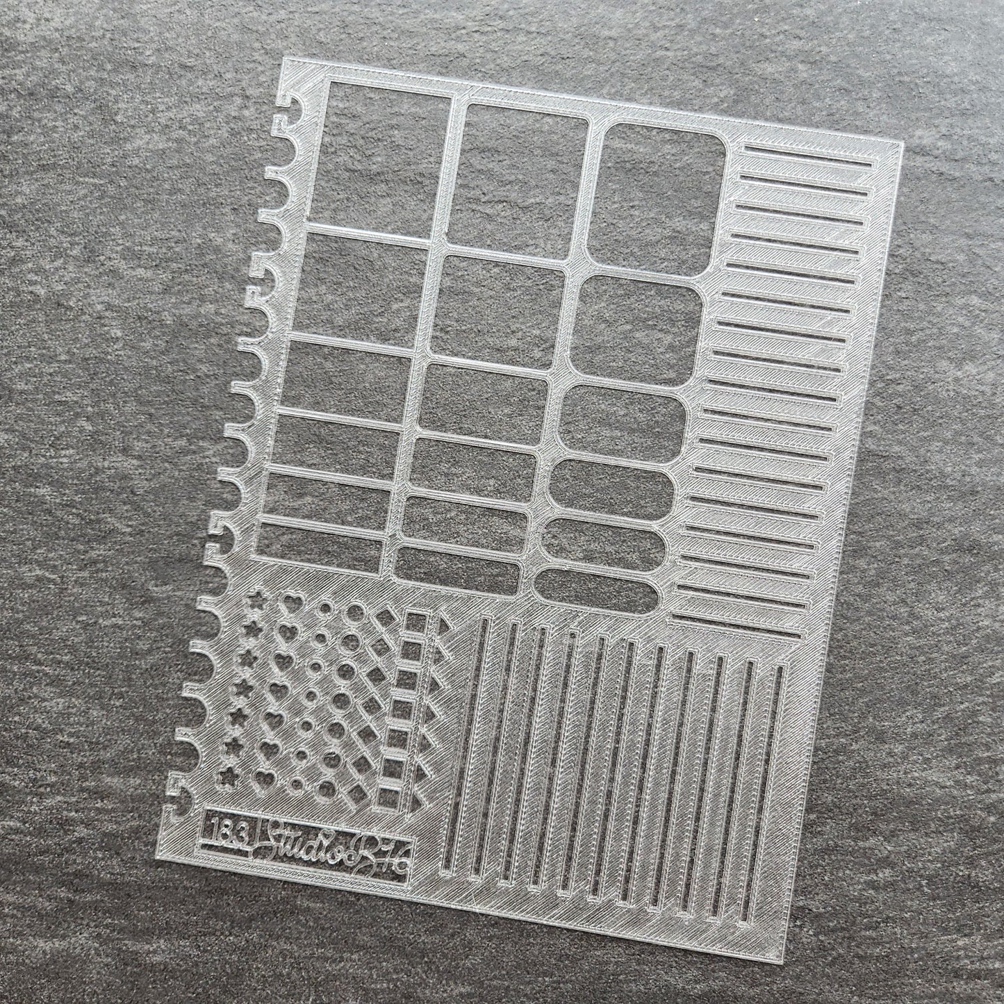 Boxes lines and checkboxes Stencil - Extra Large, number 183