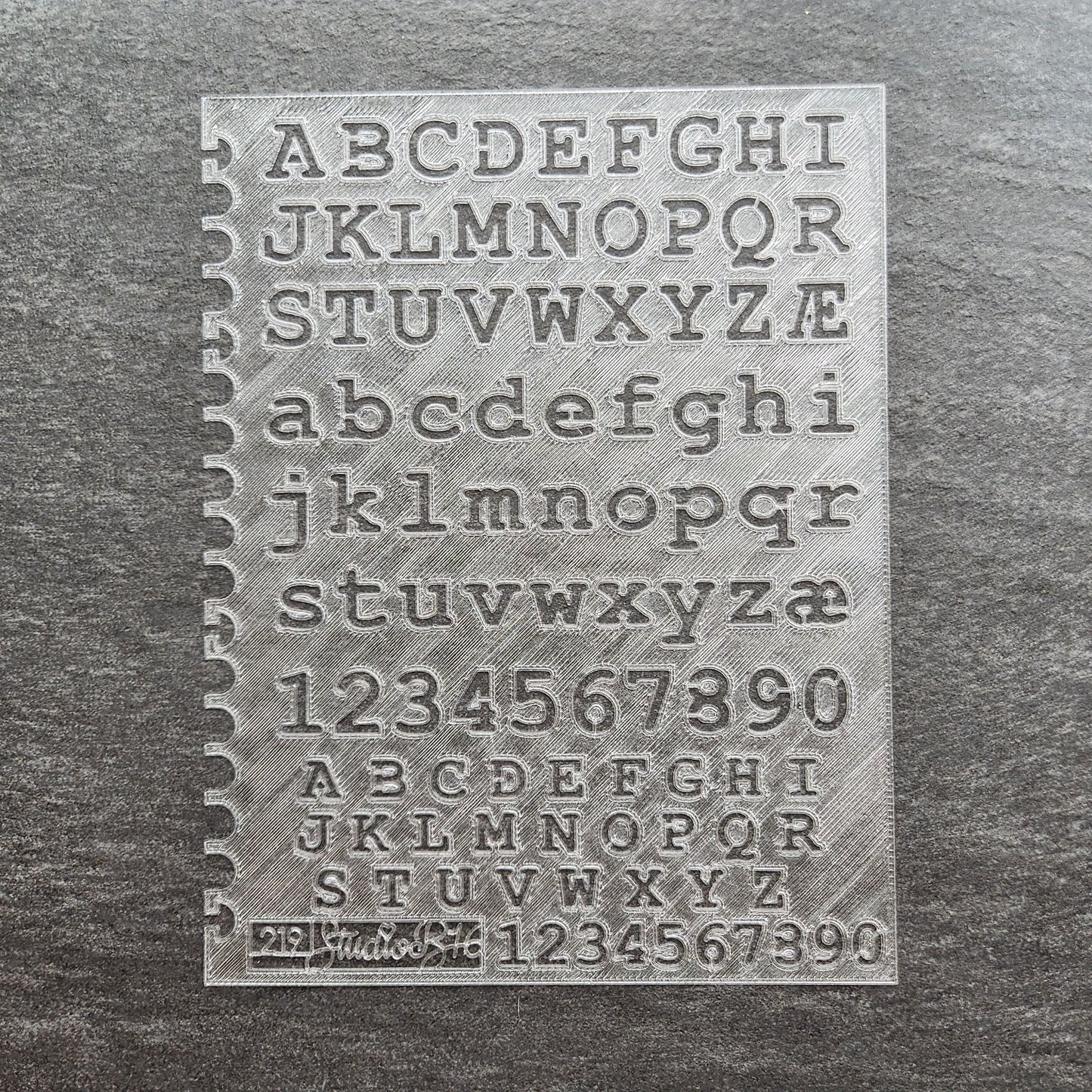 Typewriter Font Stencil - Extra Large, number 219