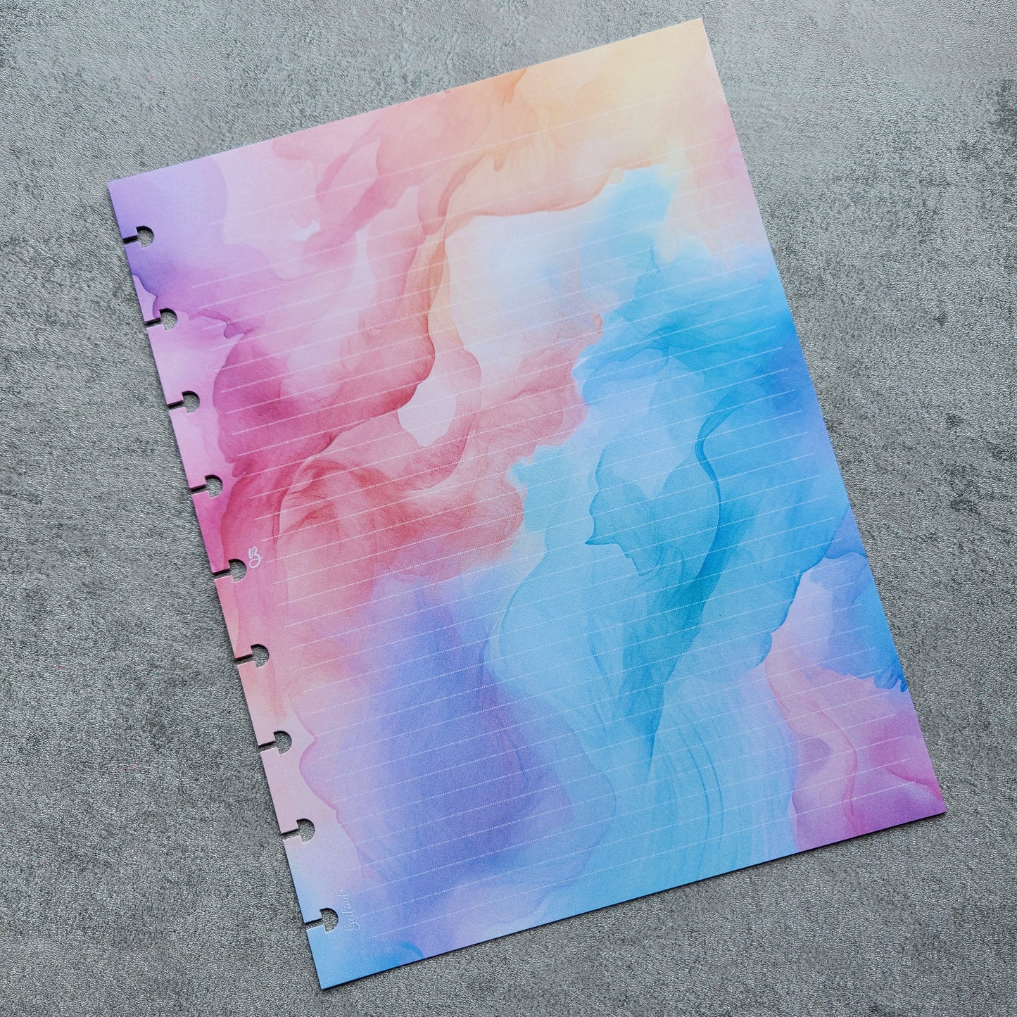 Lined notepage No1, Pastel Inks, Classic Size Insert