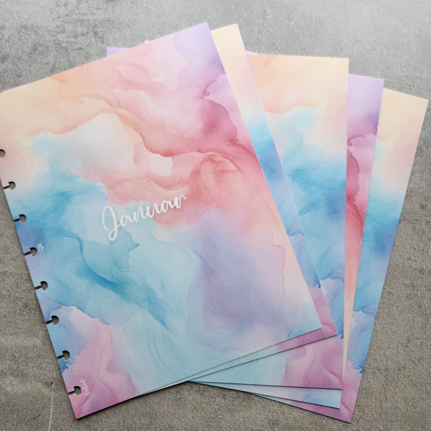 Pastel Ink Monthly Dividers, Classic Size Insert