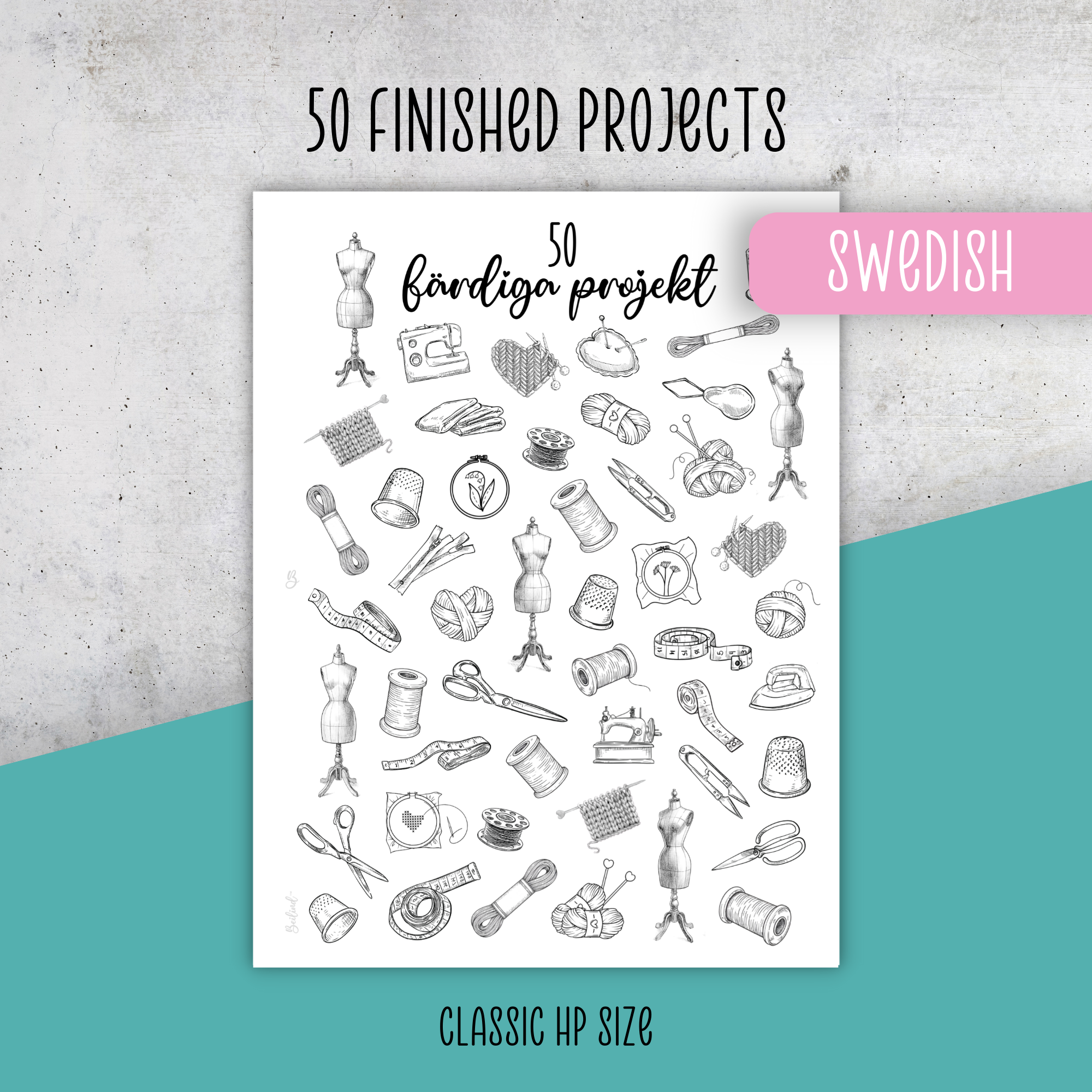 50 Finished Projects Challenge, Classic Size Insert