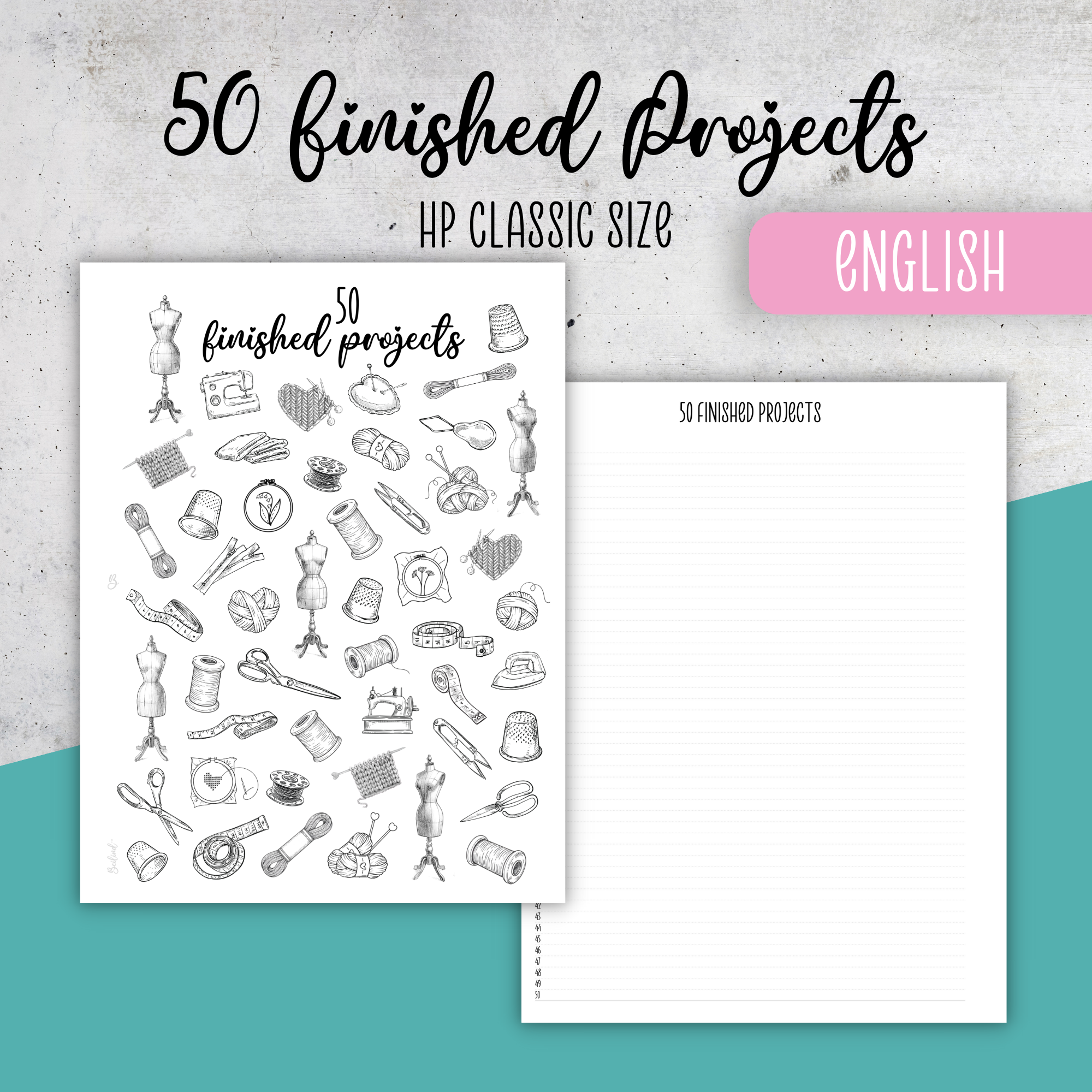 50 Finished Projects Challenge, Classic Size Insert
