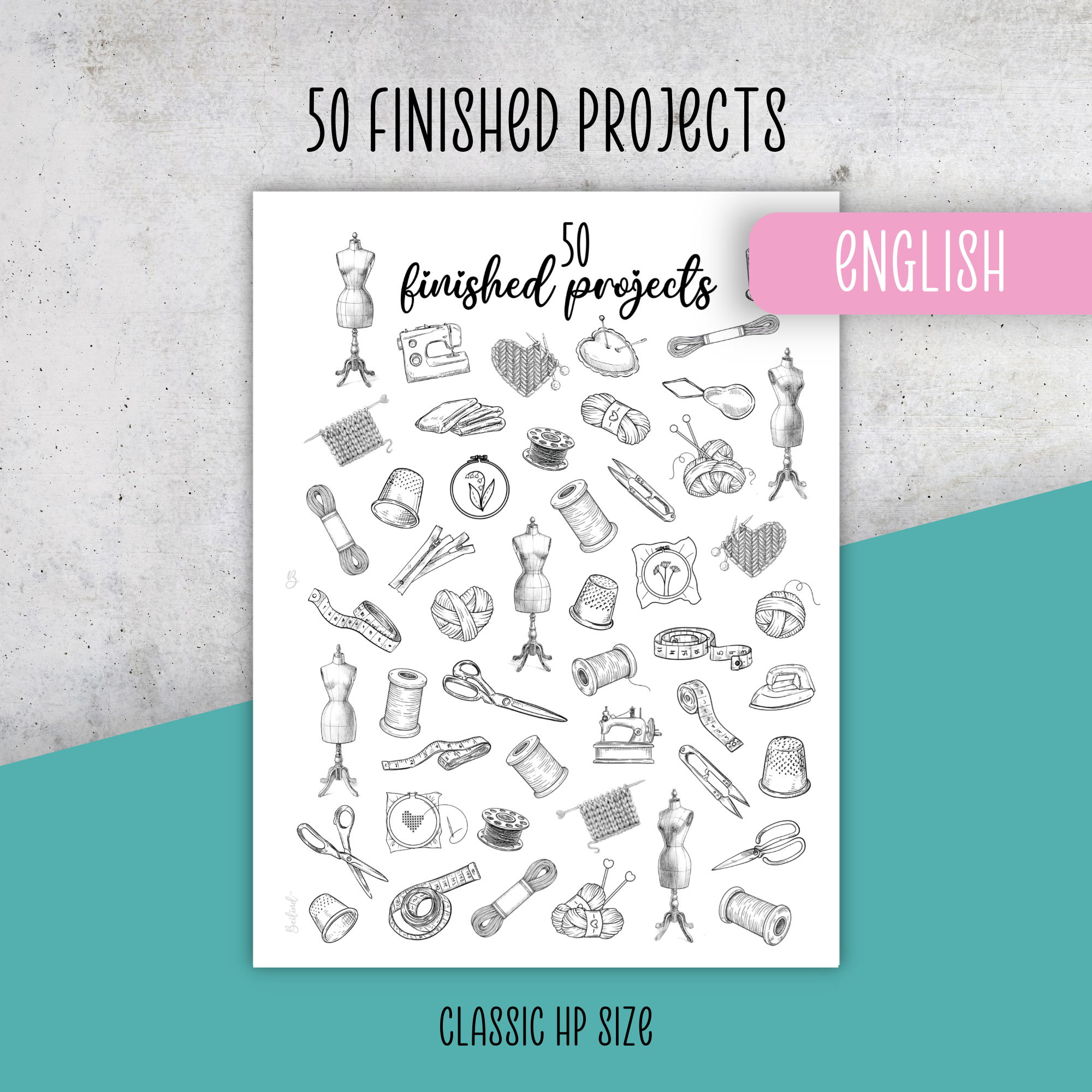 50 Finished Projects Challenge, Classic Size Insert