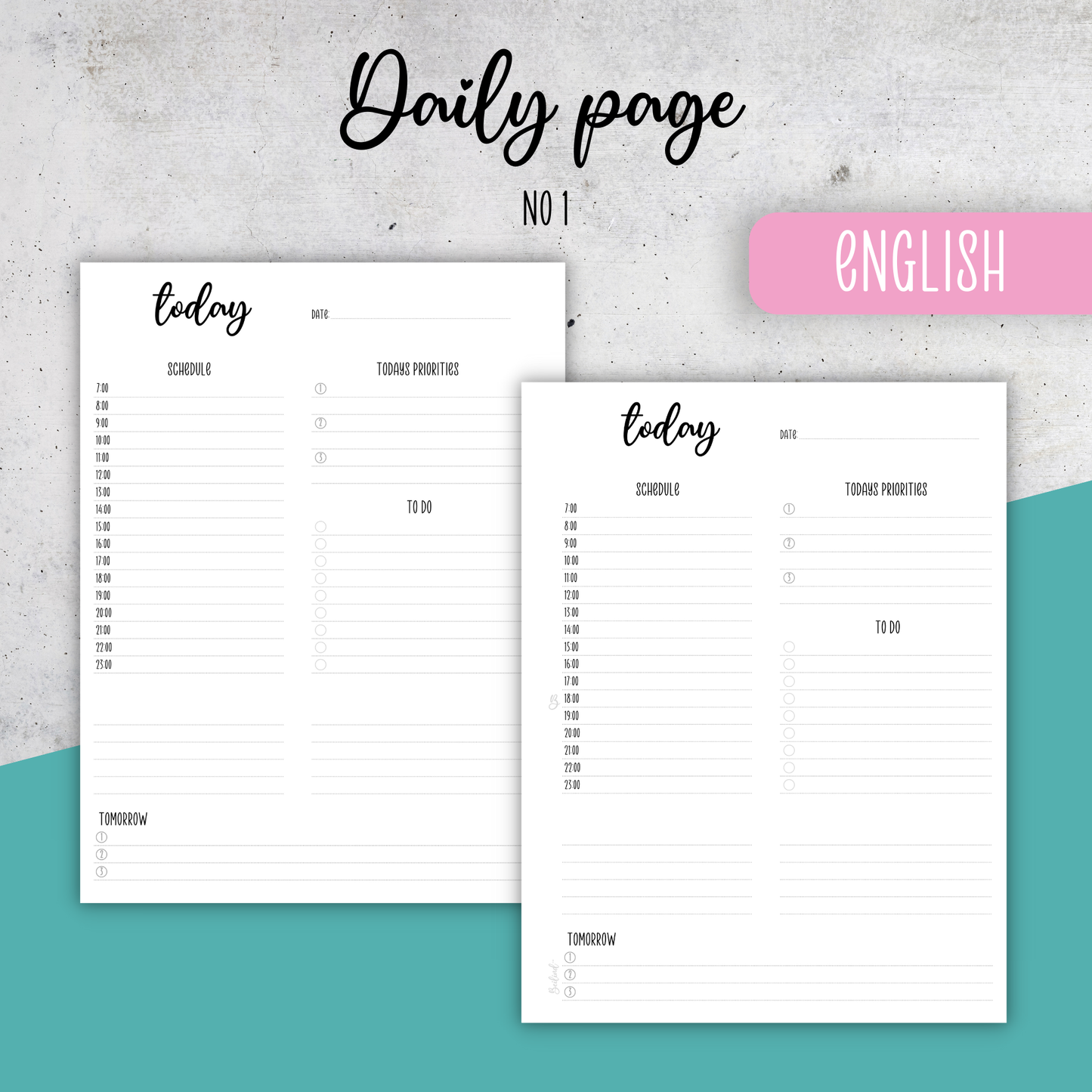 Daily Page No 1, Classic Size Insert