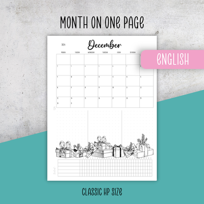 December 2024 Coloring, Classic Size Planner Insert