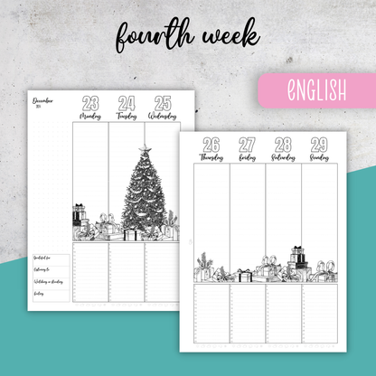 December 2024 Coloring, Classic Size Planner Insert