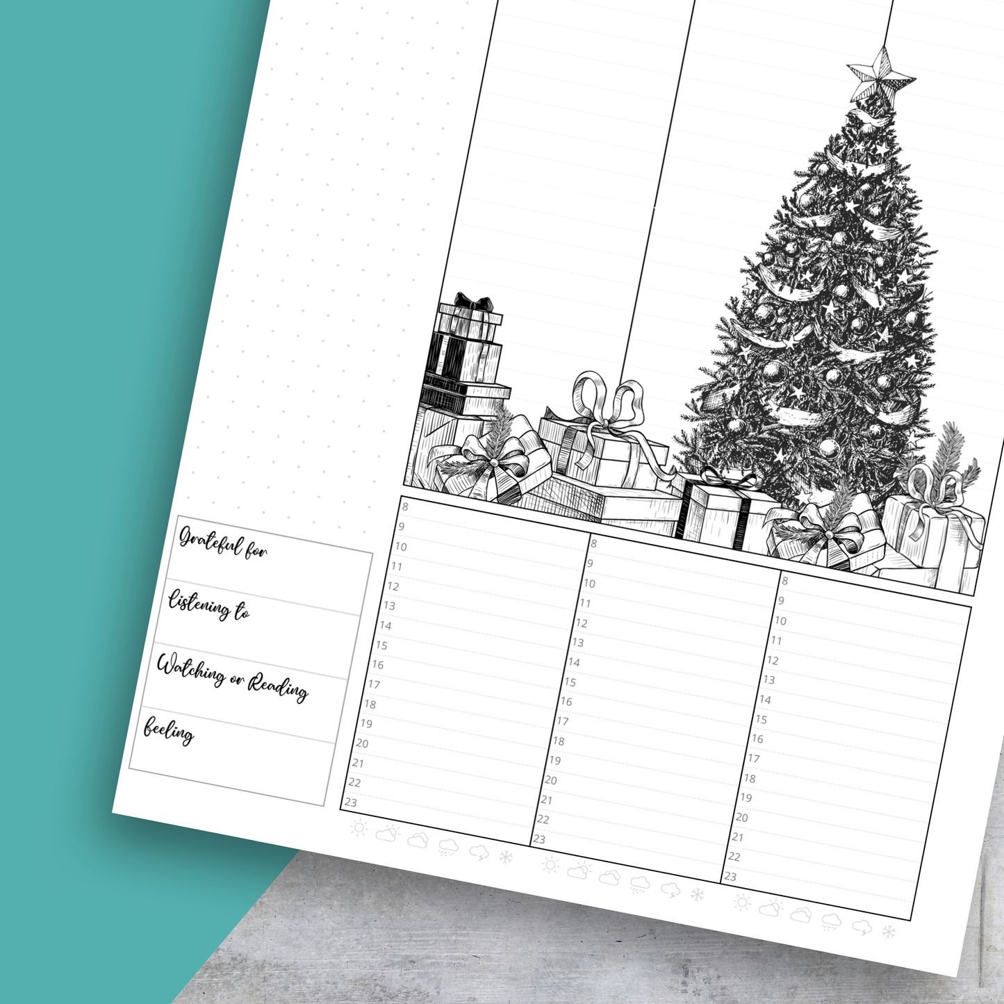 December 2024 Coloring, Classic Size Planner Insert