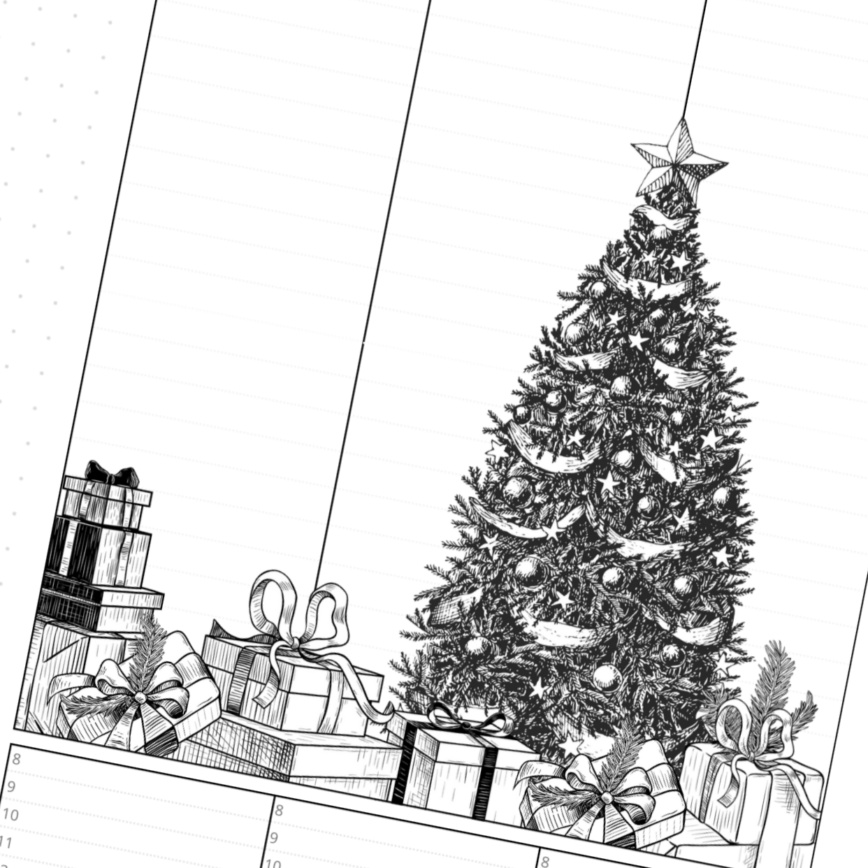 December 2024 Coloring, Classic Size Planner Insert
