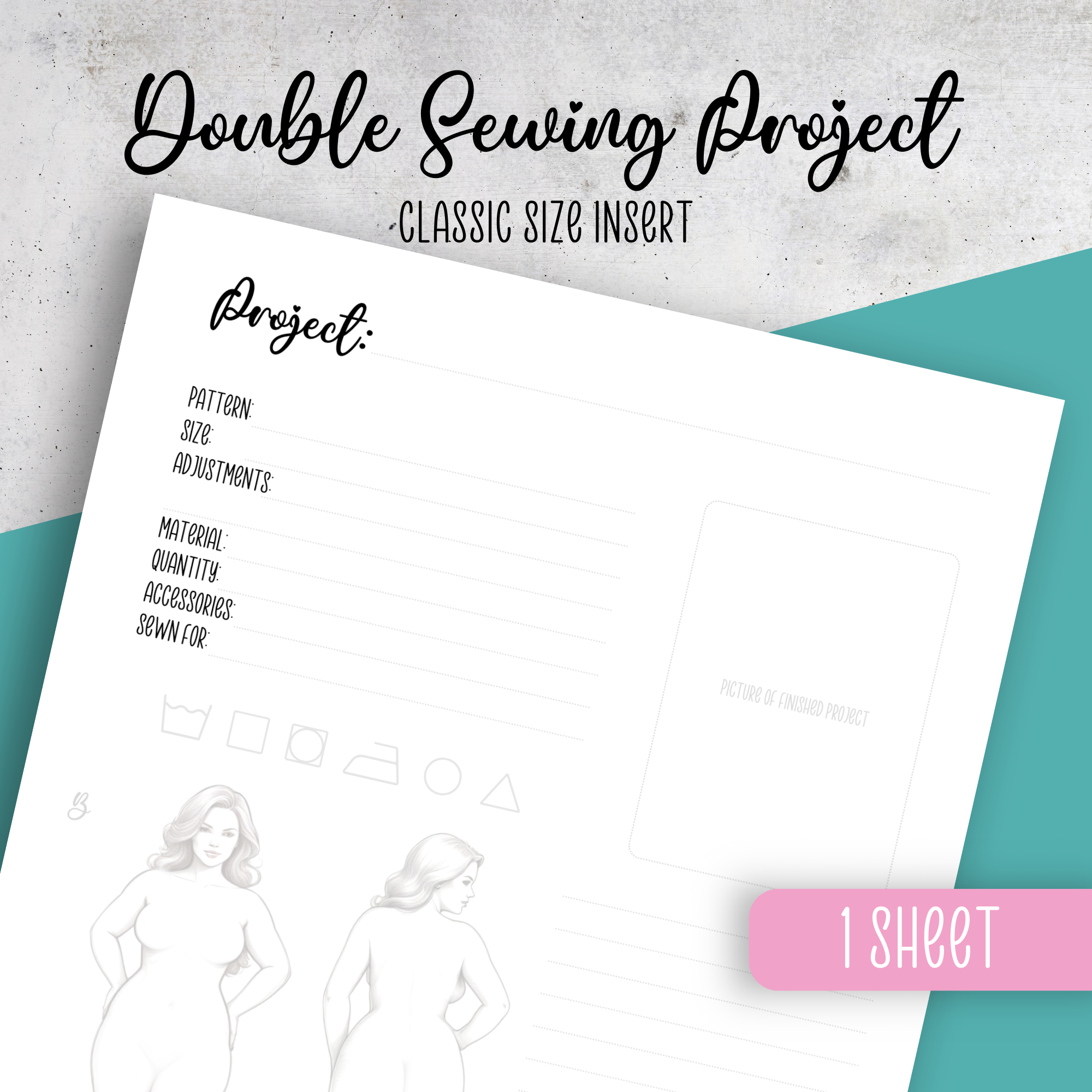 Sewing Projects x2, Classic Size Insert