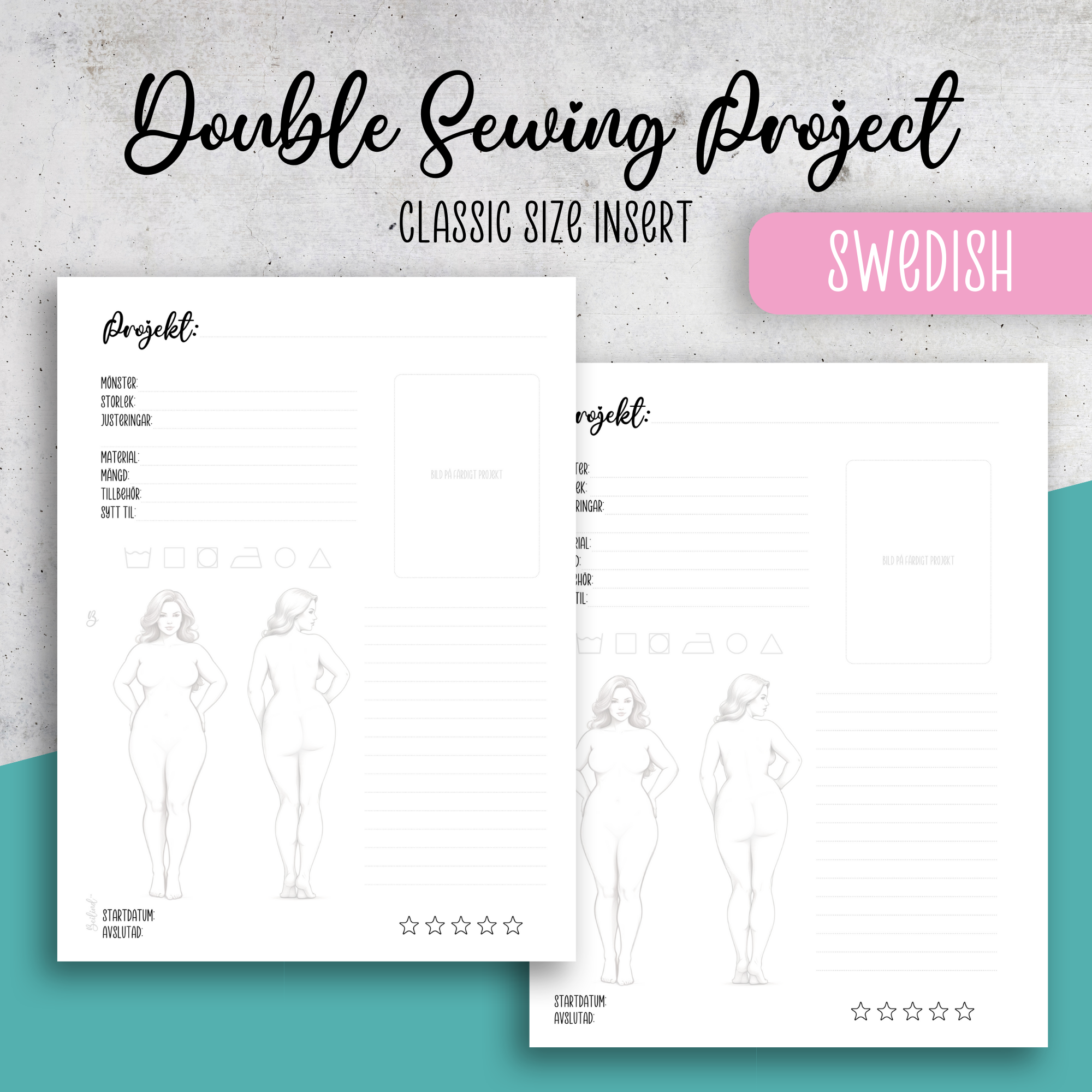 Sewing Projects x2, Classic Size Insert