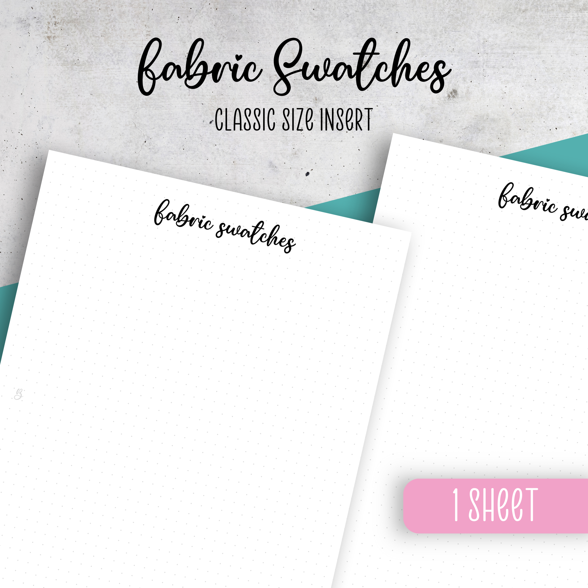 Fabric Swatches, Classic Size Insert
