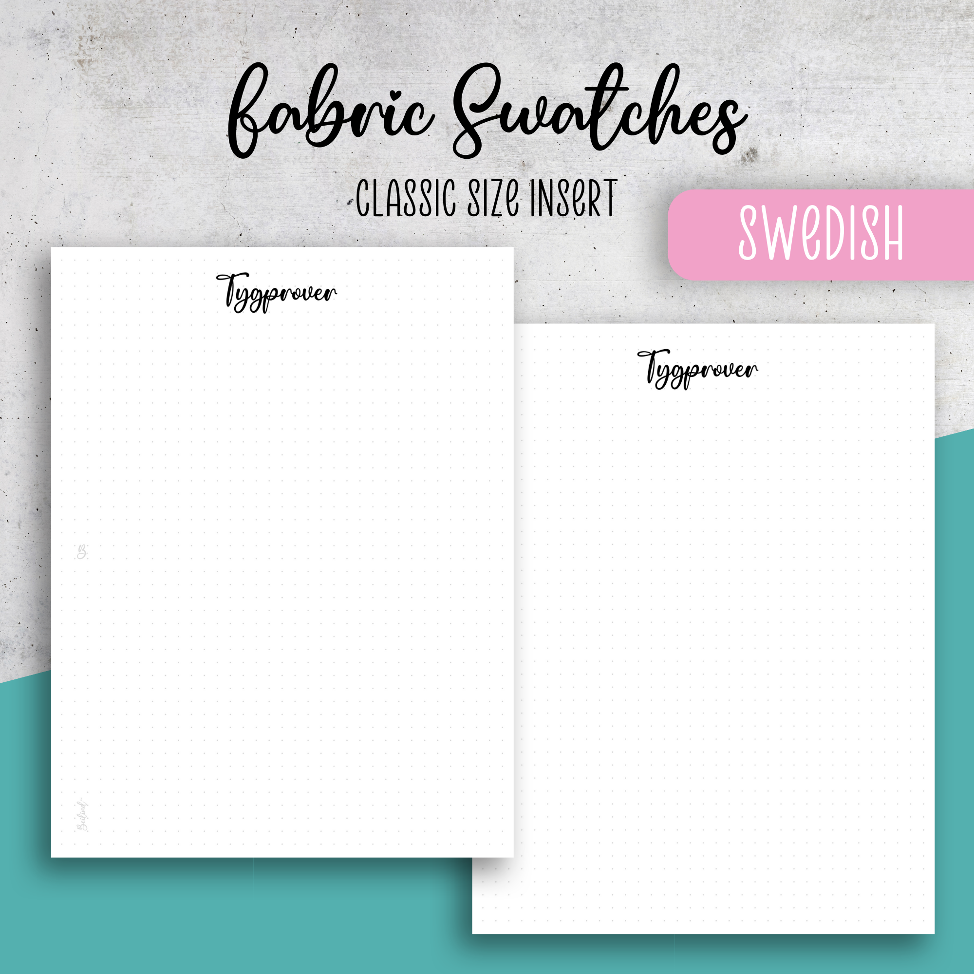 Fabric Swatches, Classic Size Insert
