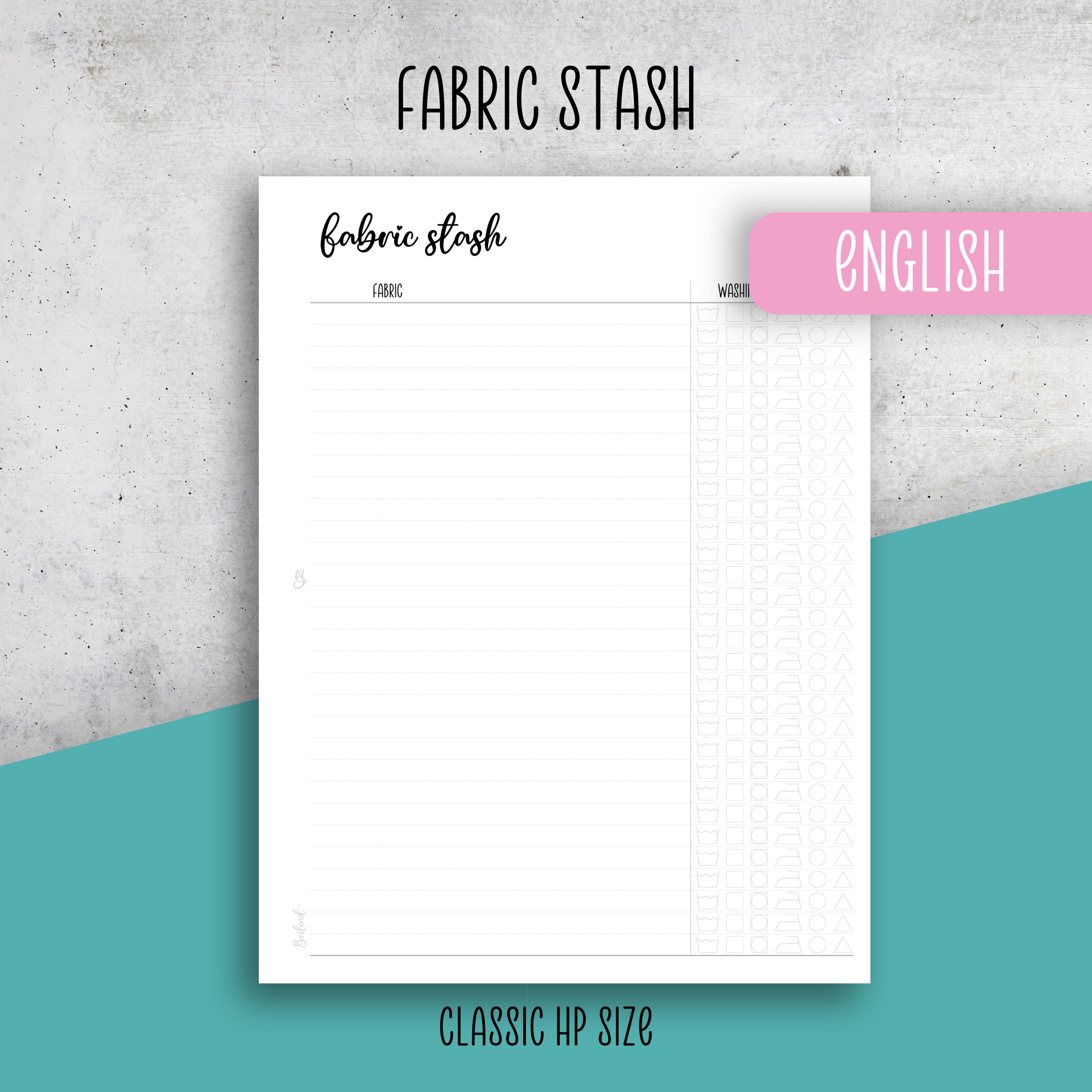 Fabric Stash, Classic Size Insert