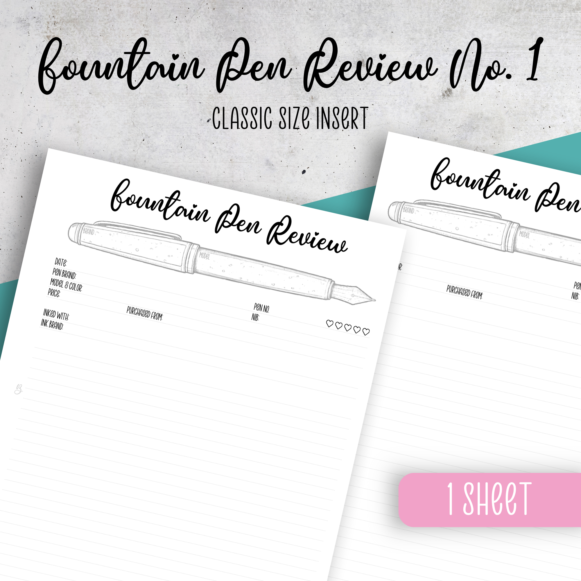 Fountain Pen Review No. 1 Insert
