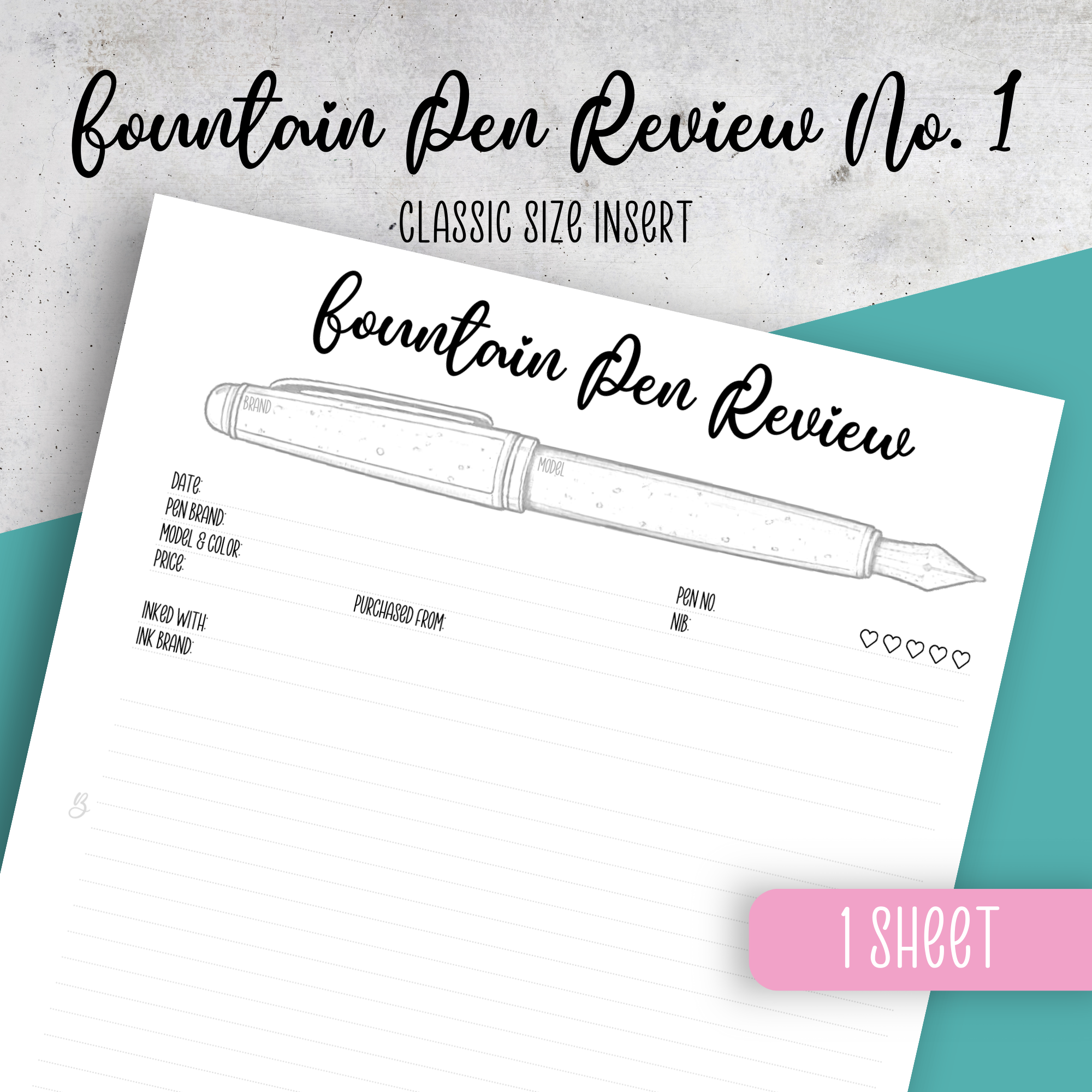 Fountain Pen Review No. 1 Insert