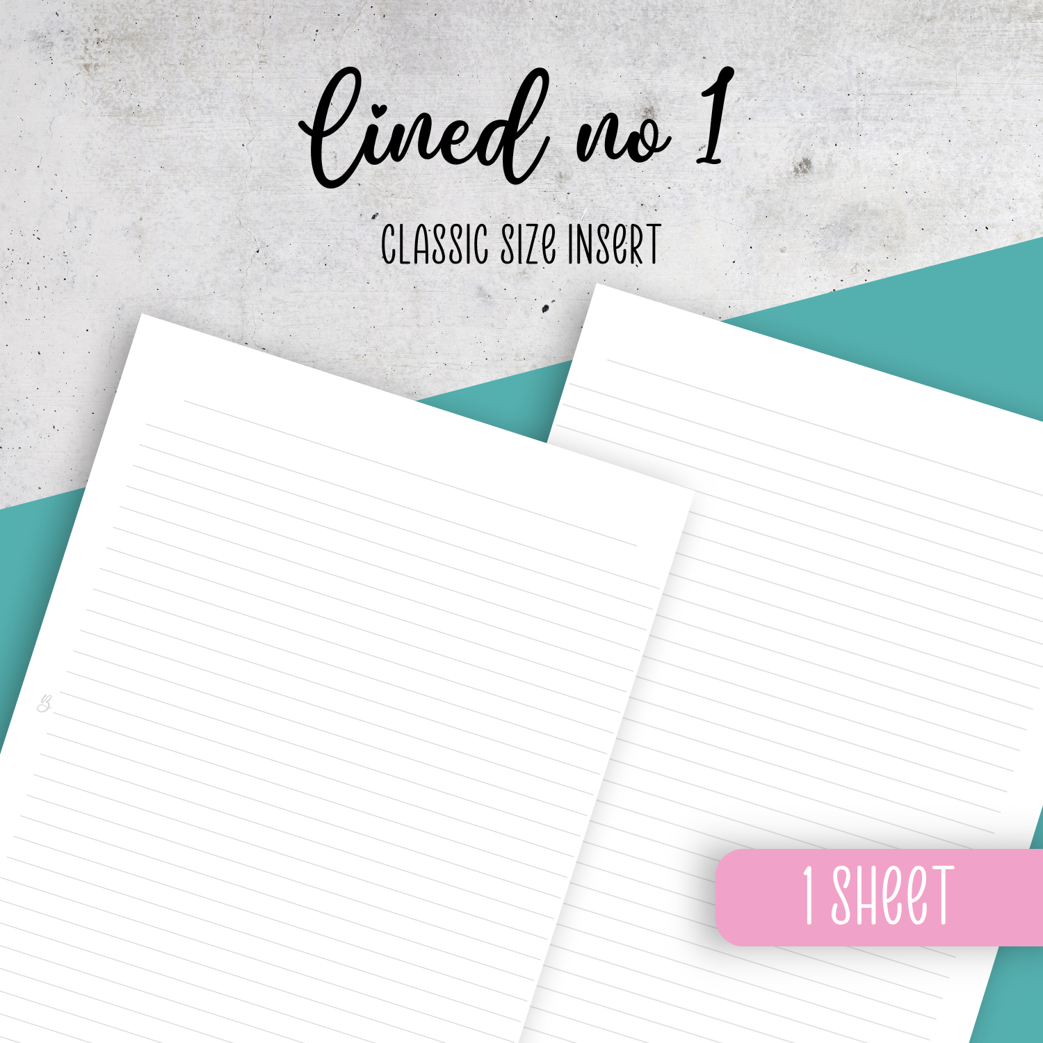 Lined Note Page No1, Classic Size Insert
