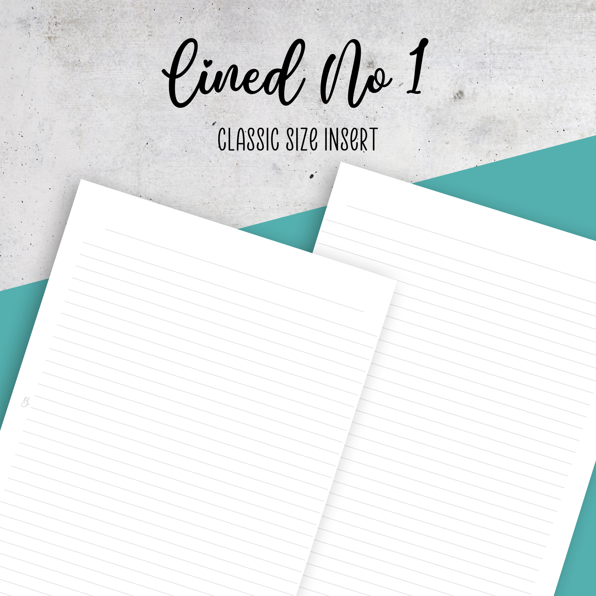 Lined Note Page No1, Classic Size Insert