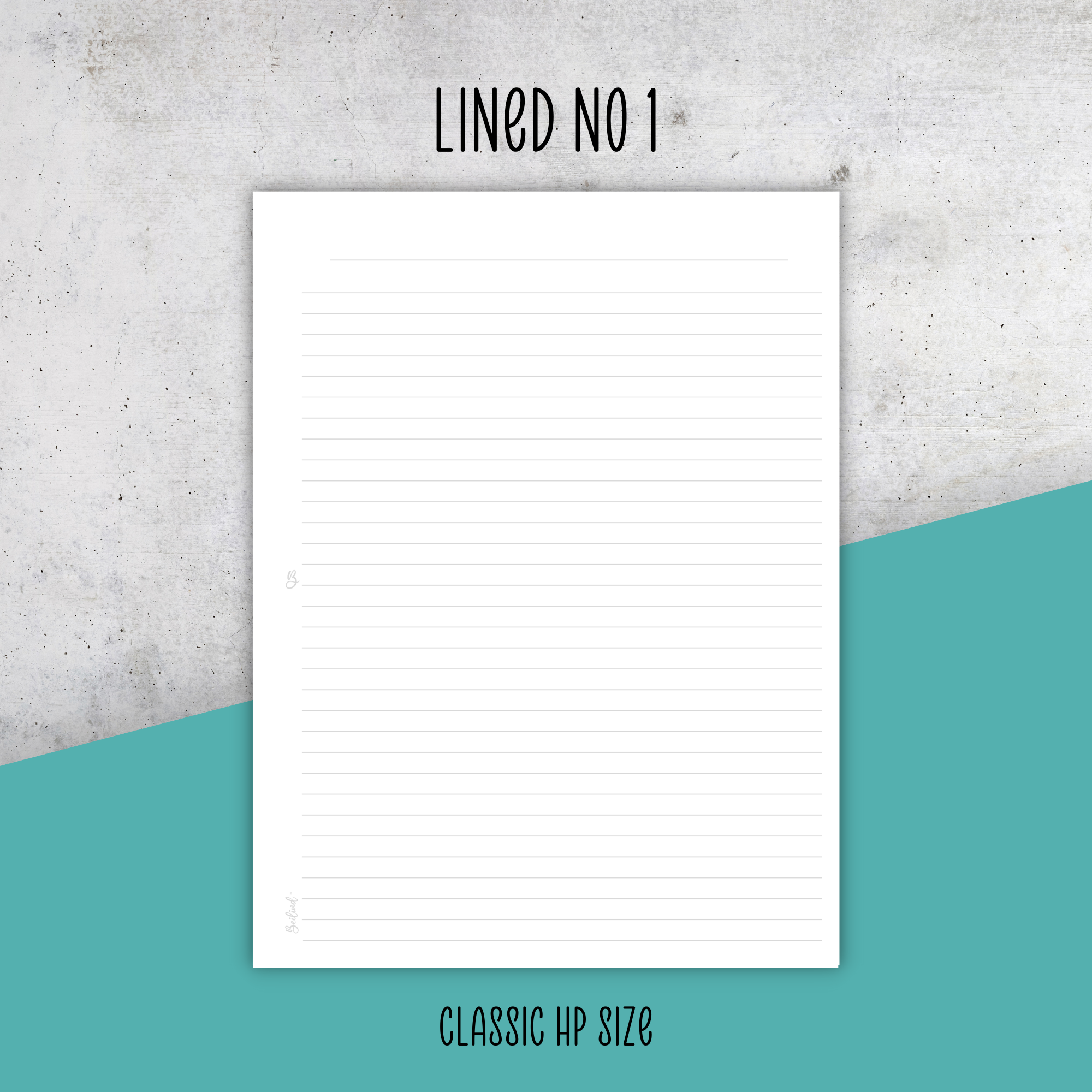 Lined Note Page No1, Classic Size Insert