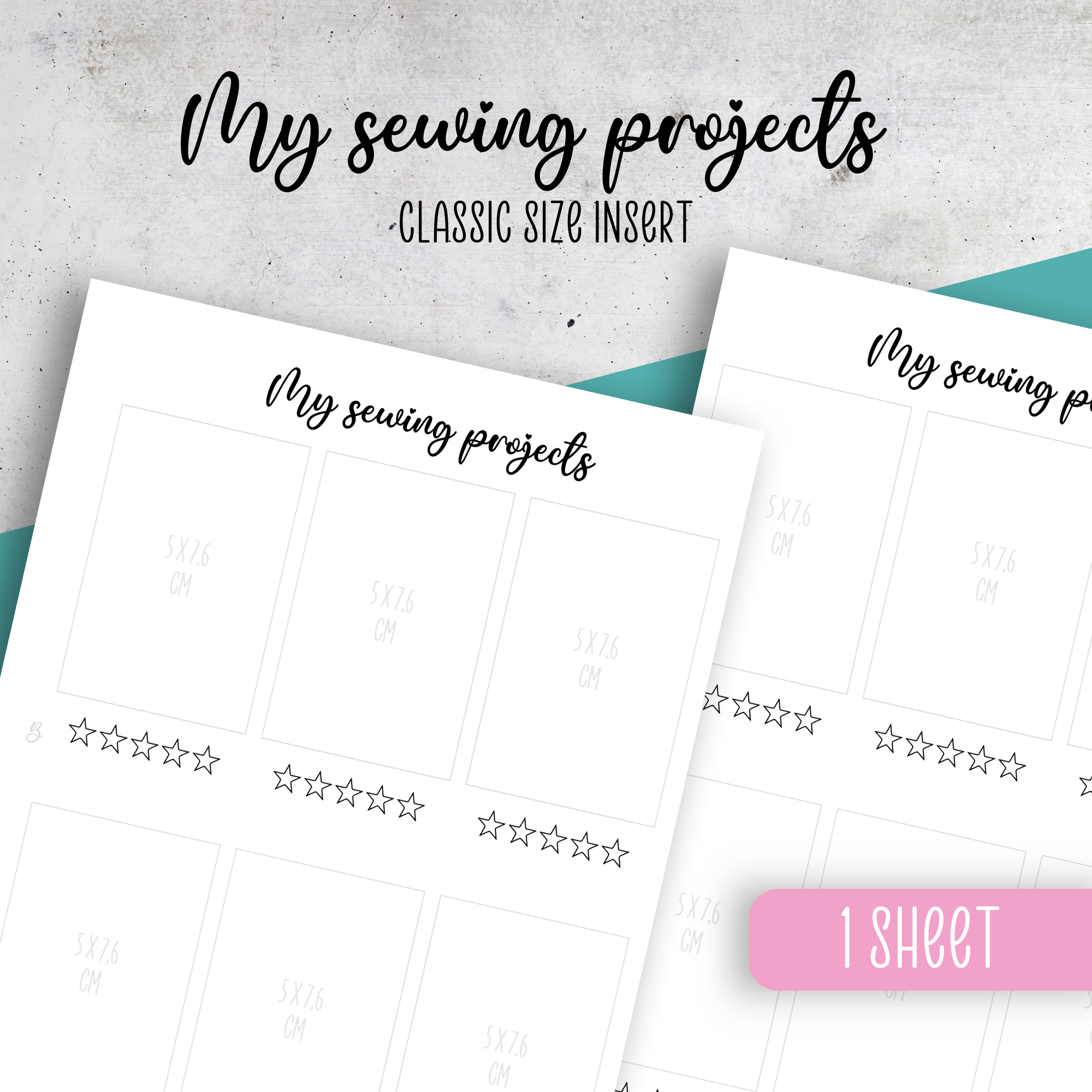 My sewing projects, Classic Size Insert