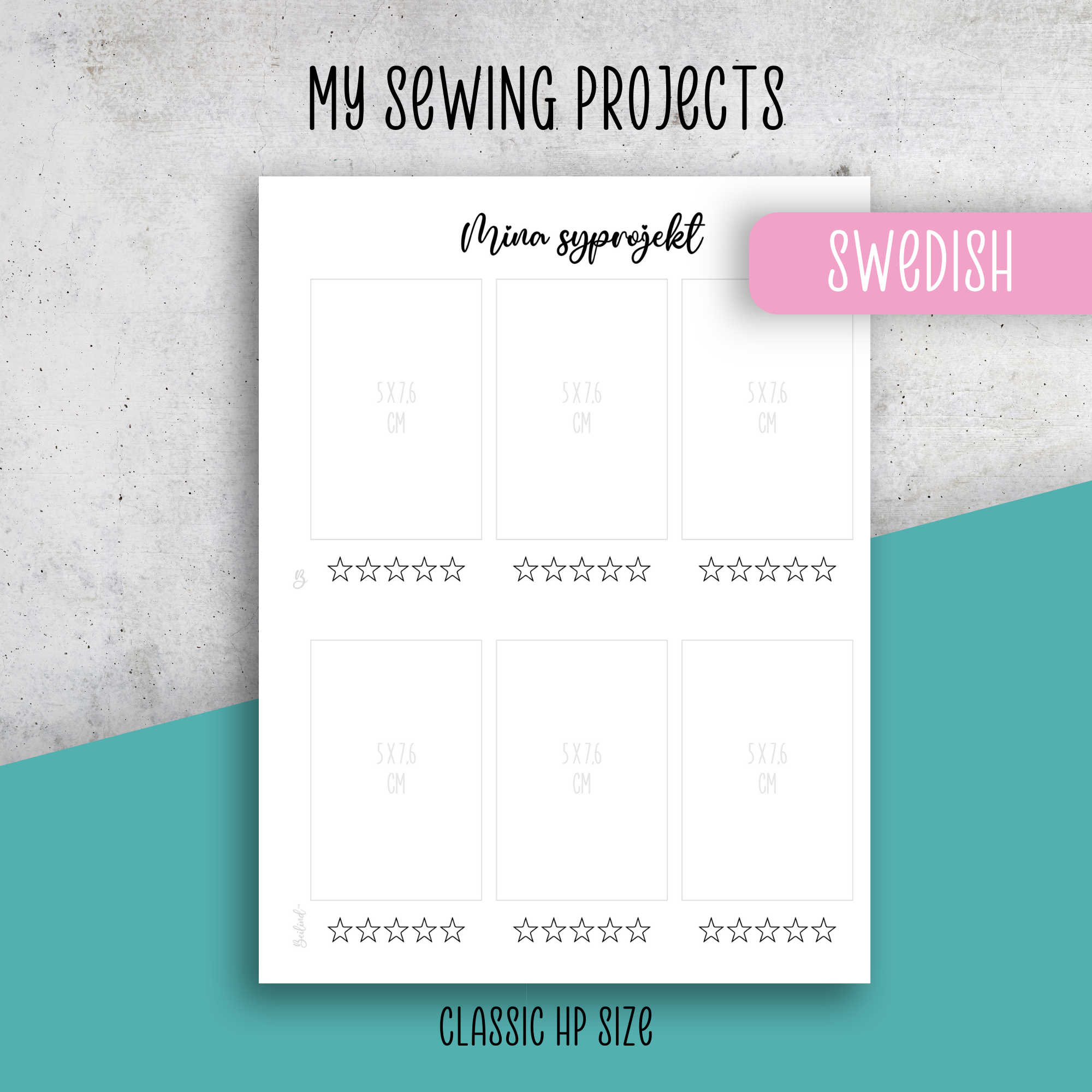 My sewing projects, Classic Size Insert