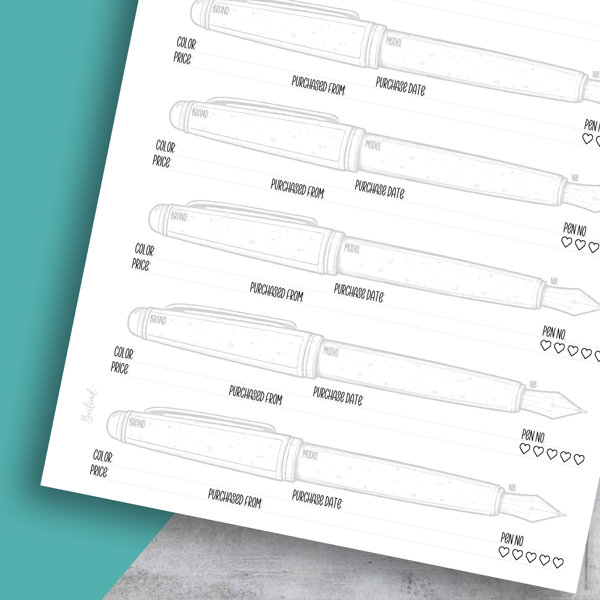 My Favorite pens Insert