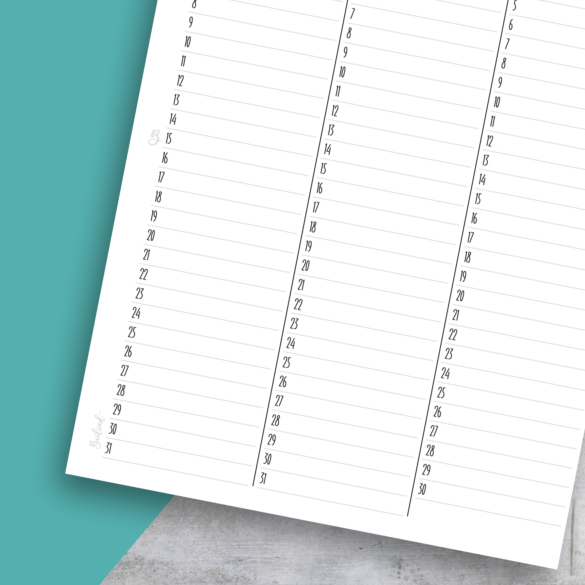 Perpetual Calendar No 1, Classic Size Insert