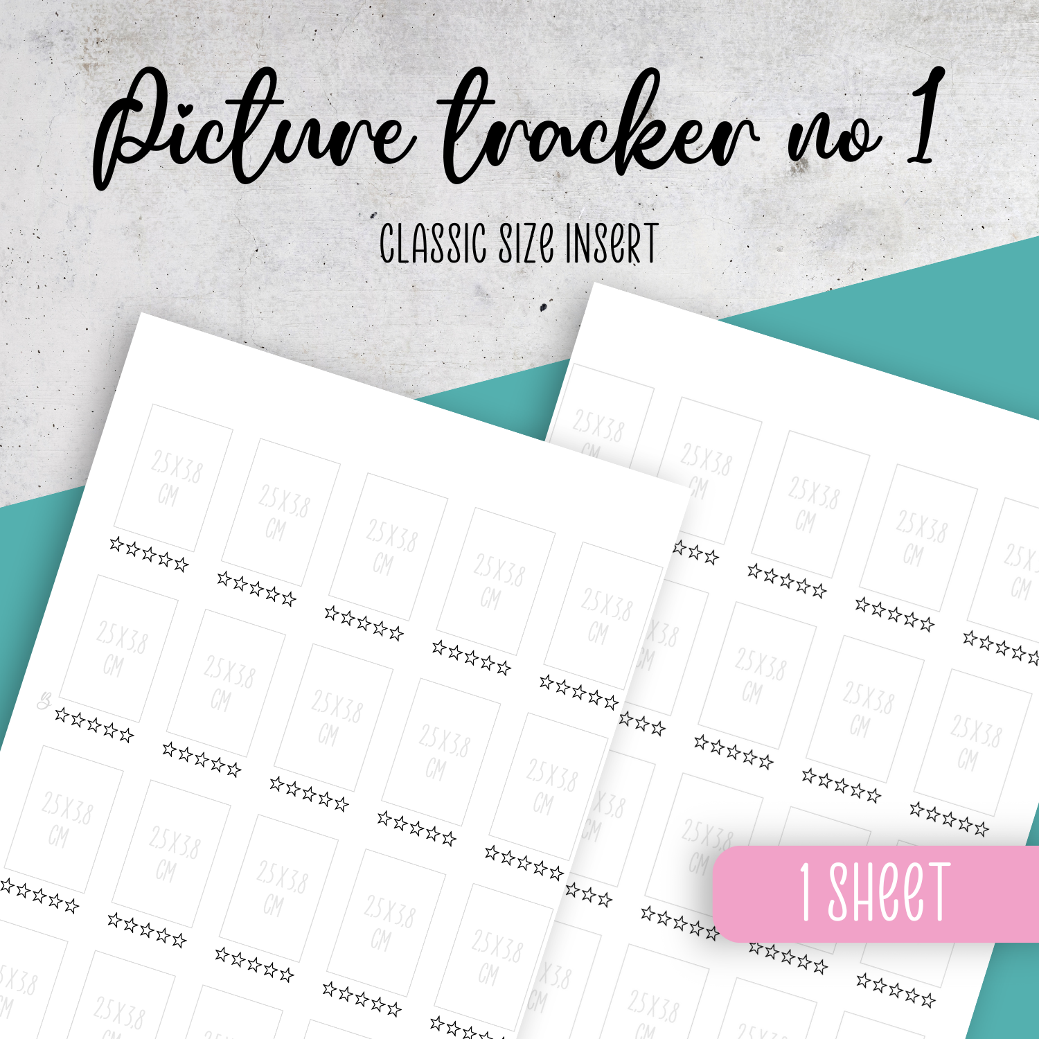 Picture Tracker No 1, Classic Size Insert
