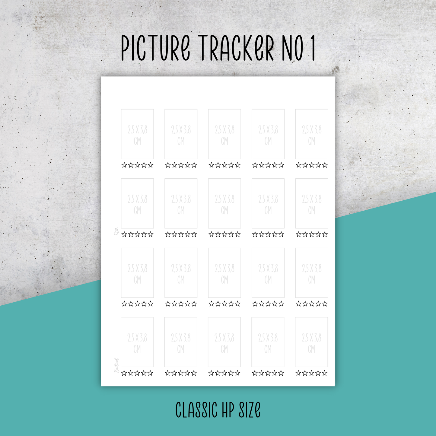 Picture Tracker No 1, Classic Size Insert