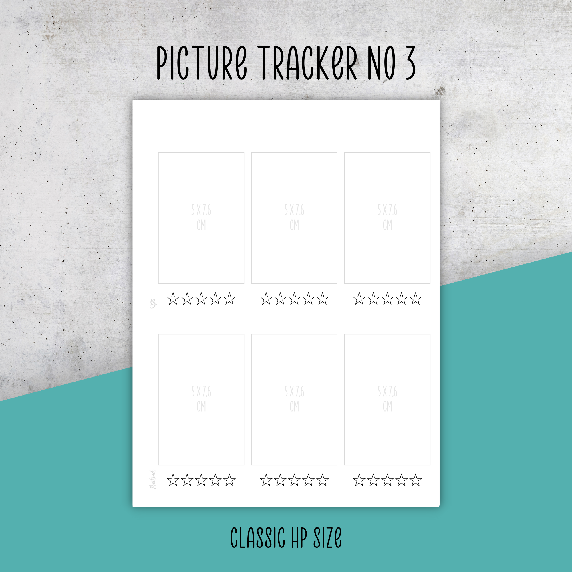 Picture Tracker No 3, Classic Size Insert