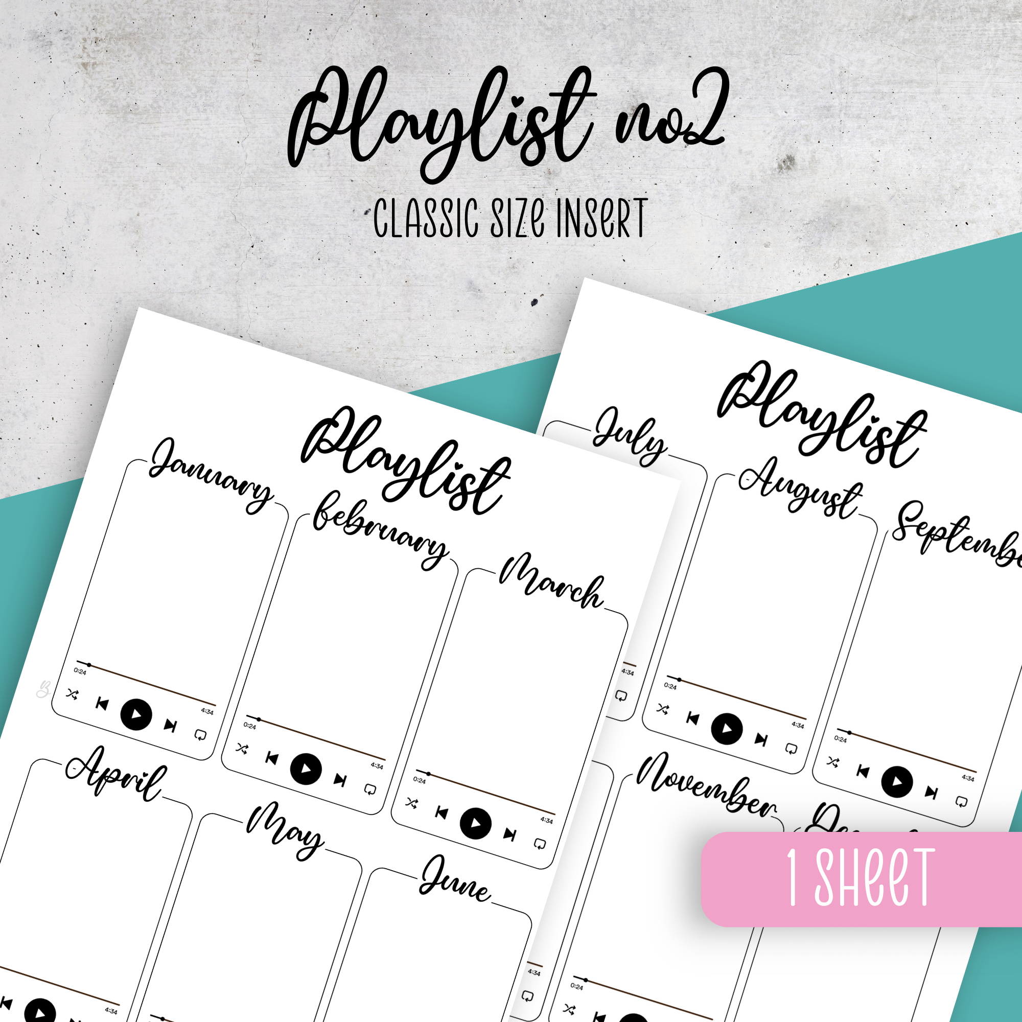Playlist No2, Classic Size Insert