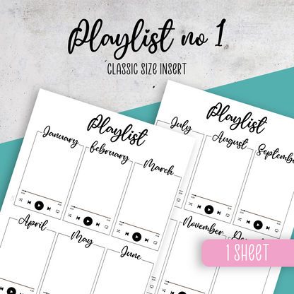 Playlist No1, Classic Size Insert