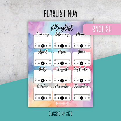 Playlist No4, Pastel Ink, Classic Size Insert