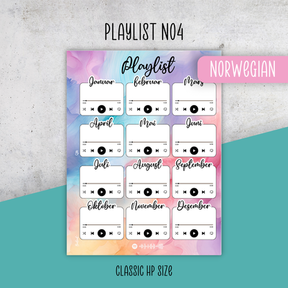 Playlist No4, Pastel Ink, Classic Size Insert
