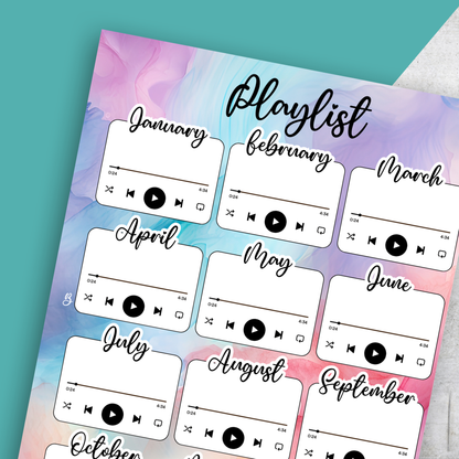 Playlist No4, Pastel Ink, Classic Size Insert