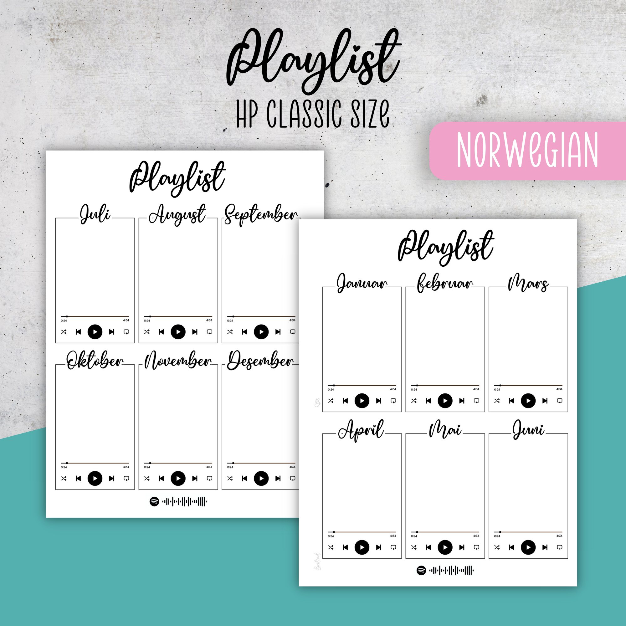 Playlist No1, Classic Size Insert