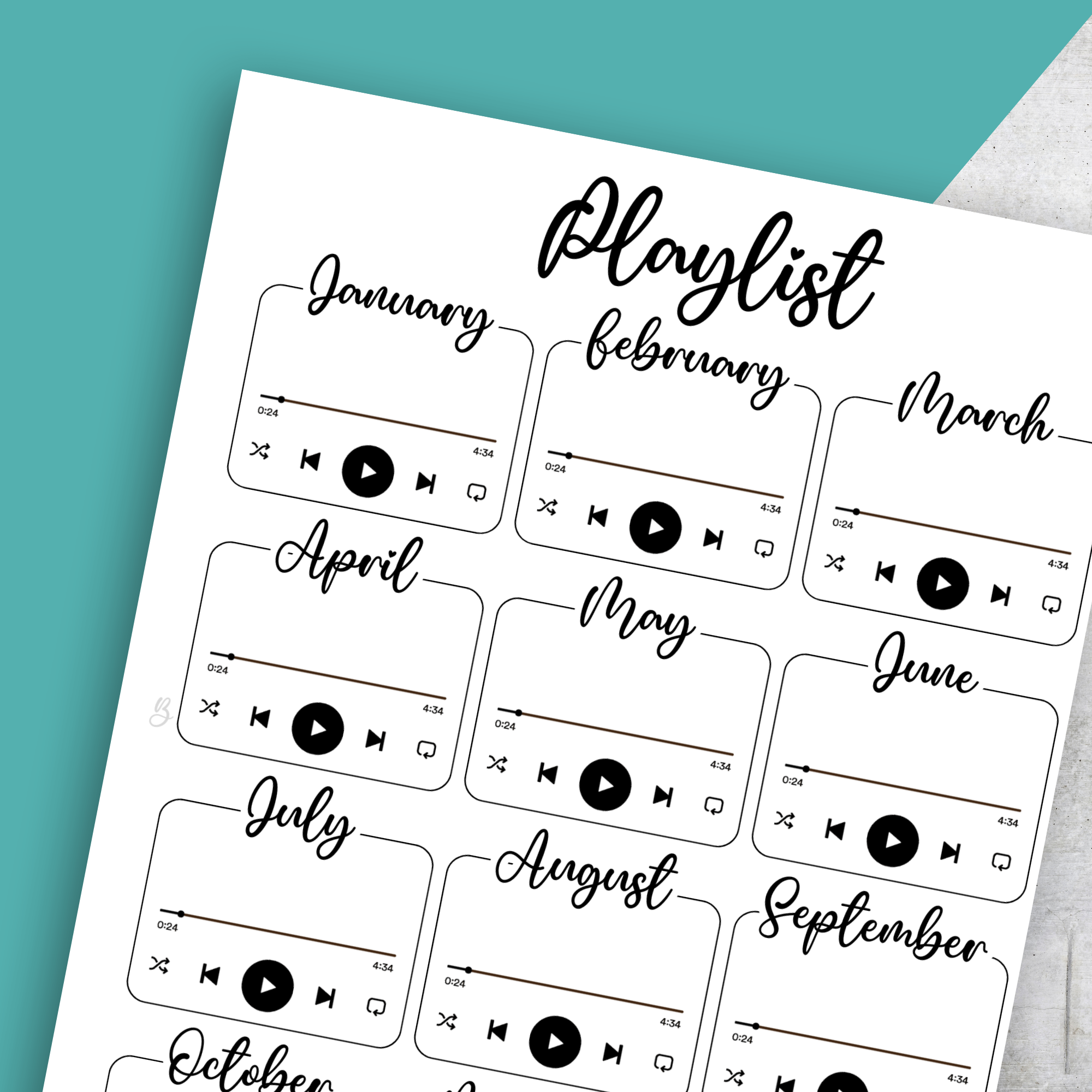 Playlist No4, Classic Size Insert