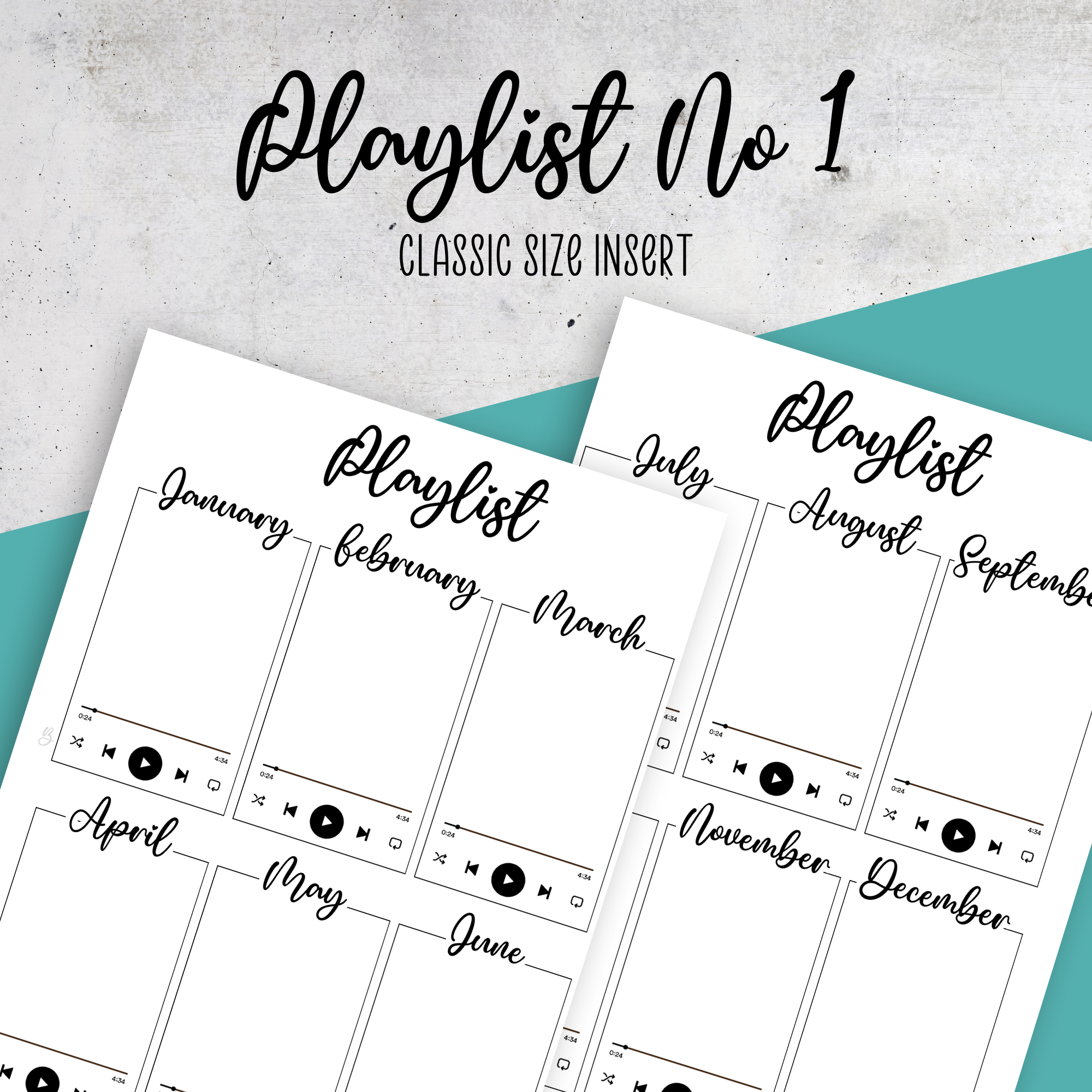 Playlist No1, Classic Size Insert